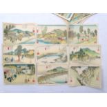 Japanese woodblocks : 39 small sized ( possibly a Saleman's sample ) of polychromed images