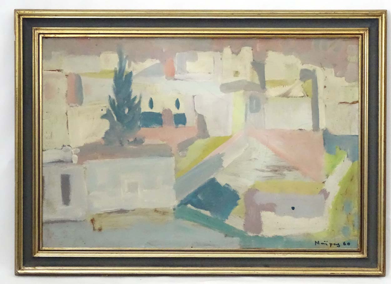 Themos Maipas (1936-1996) Greece, Oil on board, A Greek town, Signed and dated '60 ' lower right.