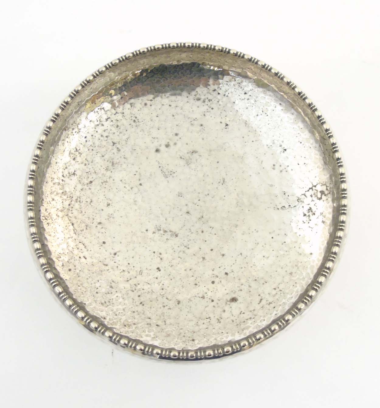 Arts and Crafts : A four foot hammered silver plate bowl by J B Chatterly & Sons ltd. Marked under. - Image 7 of 9