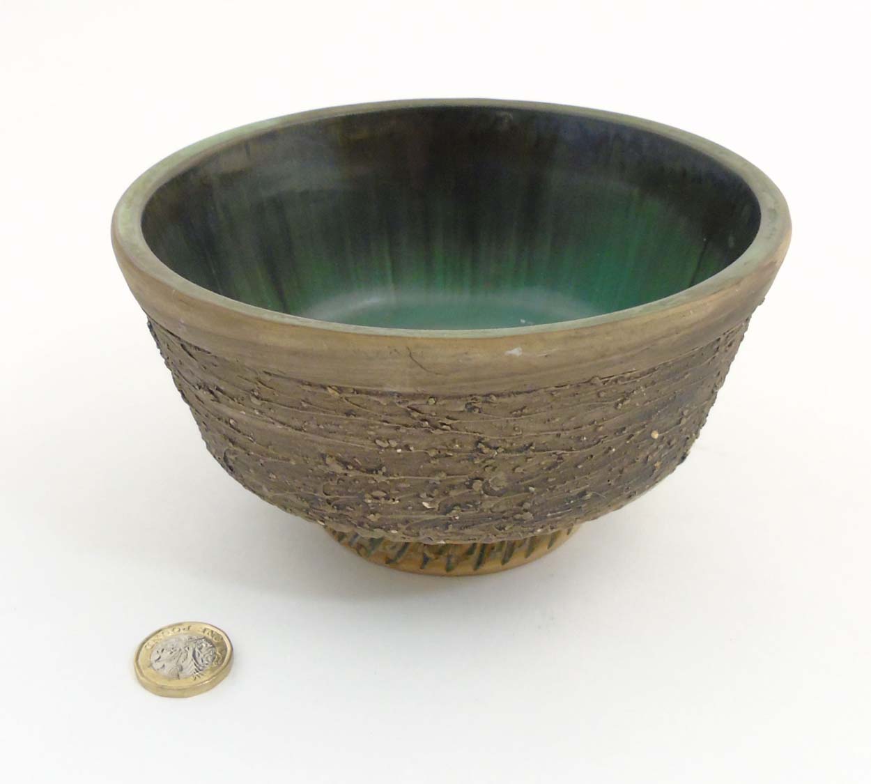 Scandinavian Studio Pottery: A Swedish bowl with green interior by Tilgmans Keramik, Sweden, - Image 3 of 5