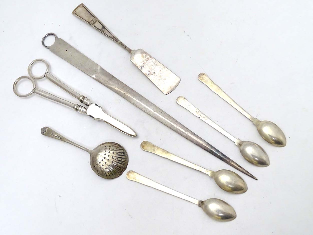 Assorted silver plated wares to include meat skewer, - Image 3 of 6