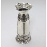 Art Nouveau : A silver plate embossed vase A,B,??2693 under with fluer de Lys mark.