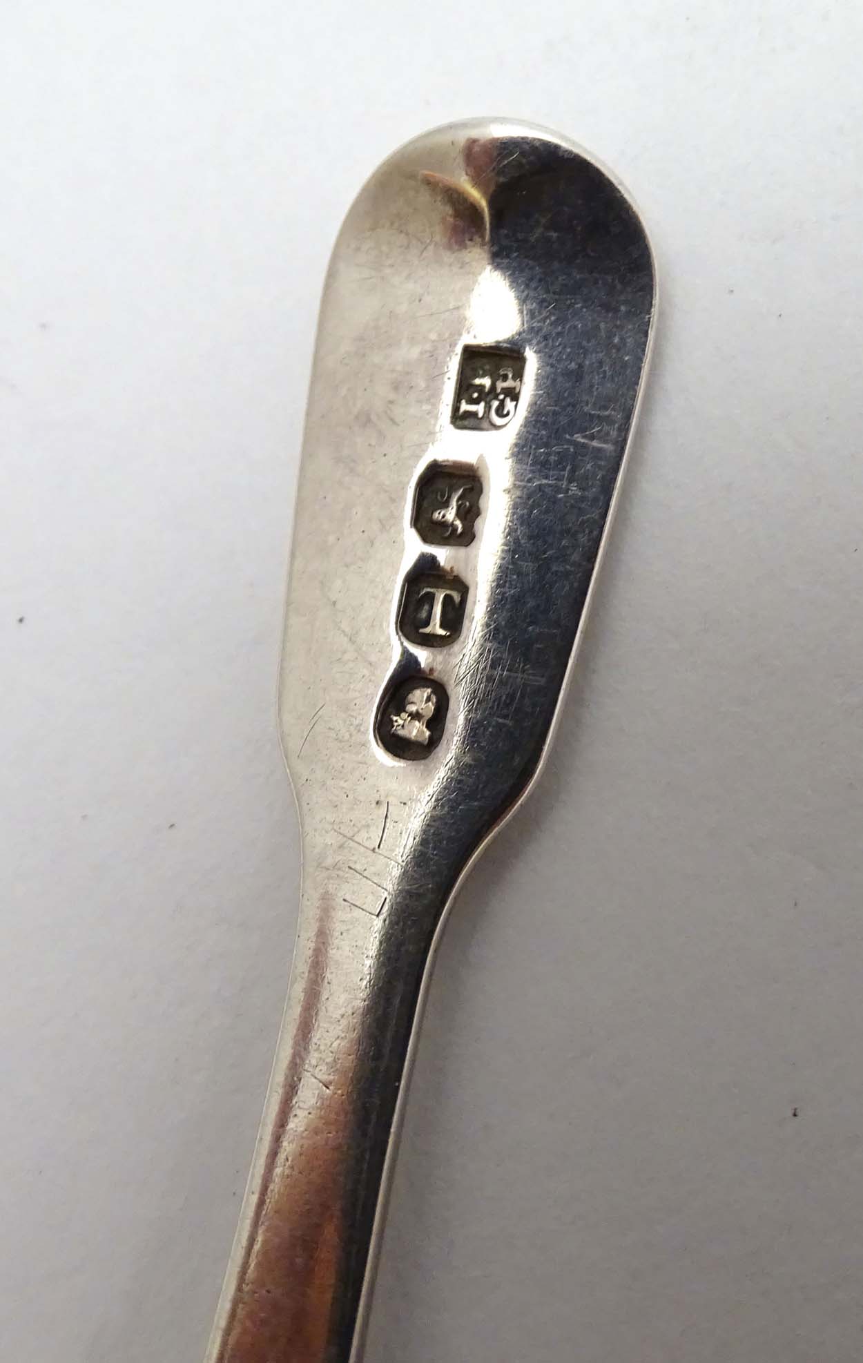 Three silver caddy spoons one hallmarked London 1893 maker Robert Stebbings with shell formed bowl, - Image 11 of 17