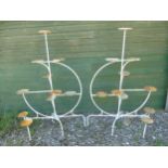 Garden & Architectural , Salvage : A pair of painted 1960's plant stands ,
