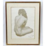 Van Cleef XX?, Grisalle print, Back of a seated nude.