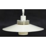 Vintage Retro : A Danish designed Rise and Fall Pendant light / Lamp by Lyskaer with white livery ,