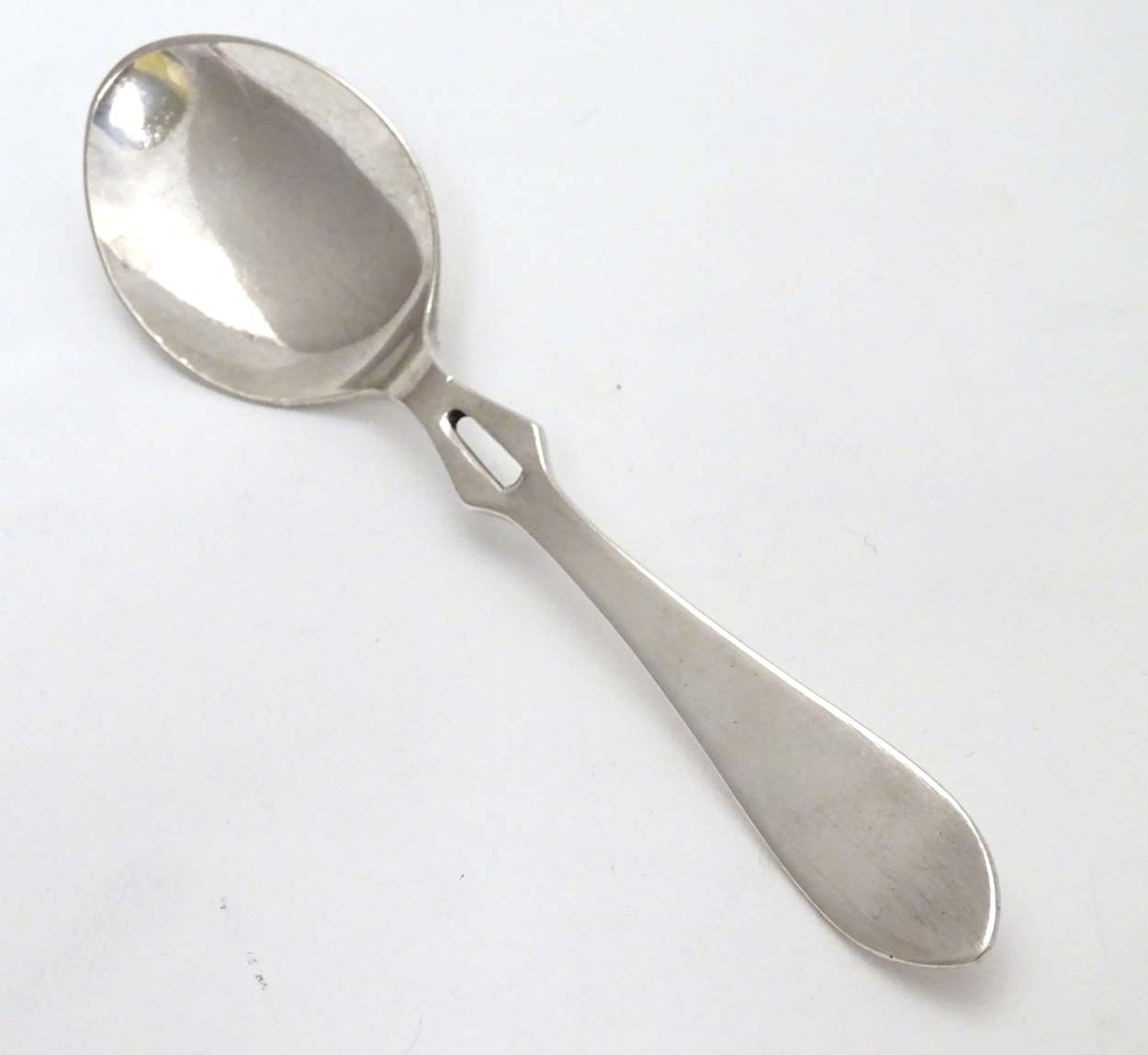 A silver preserve spoon hallmarked Sheffield 1945 maker Roberts & Belk Ltd.