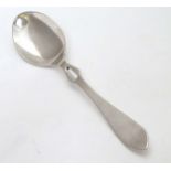 A silver preserve spoon hallmarked Sheffield 1945 maker Roberts & Belk Ltd.