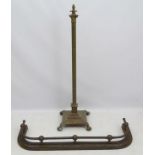 Brass telescopic standard lamp and steel fender : a reeded classical column standard lamp (