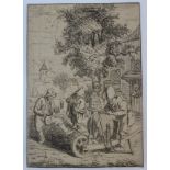After Adriaen van Ostade (1610-1685), Signed etching (on honey combed watermarked paper),