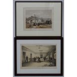 After W Simpson, 1823 - 1899, Two 19thC lithographs,