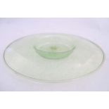 Art Glass : a Monart / Vasart / Streatham glass dish with radiating gold dust and turquoise