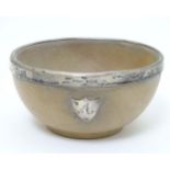 A turned wooden mazer like bowl with silver rim hallmarked Birmingham 1914 maker Cornelius