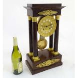 Russian Portico Clock : an early 19 th c gilded and mahogany cased 8 day Portico clock ,