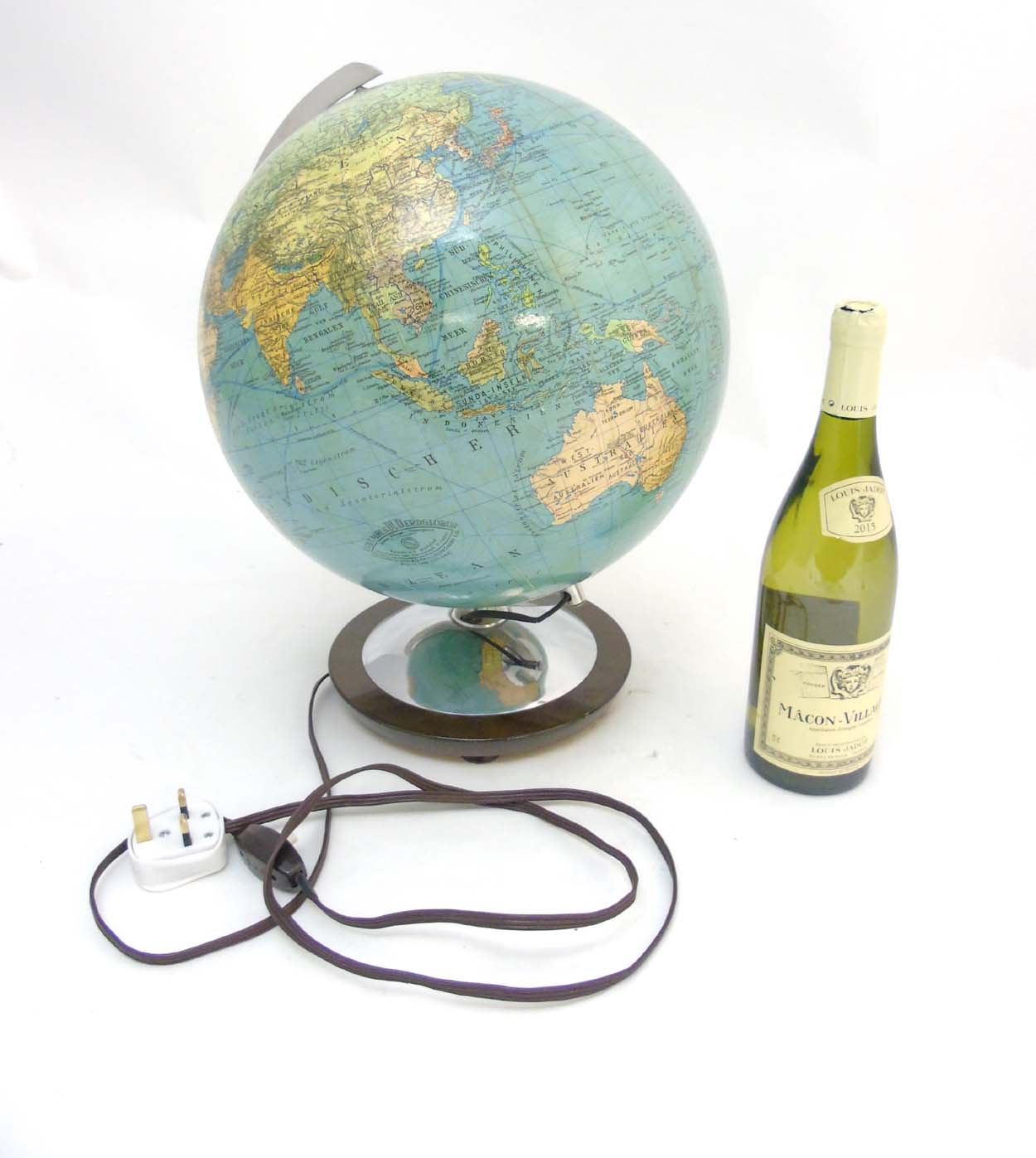 Vintage Retro :12"electric light Terrestrial globe, marked ' Duo Erdglobus ' , - Image 3 of 7