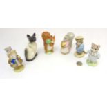 Six Beswick figurines comprising 5 Beatrix Potter figurines including 1997 'Tom Kitten' by Royal