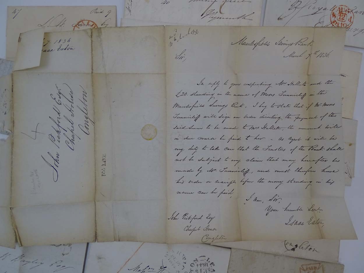 Ephemera: A quantity of old postal history letters dating from 1820 to 1847 from Bristol, - Image 2 of 4