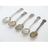 Assorted Scottish silver teaspoons to include examples hallmarked Edinburgh 1862 maker Daniel