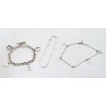 3 various silver and white metal bracelets CONDITION: Please Note - we do not make