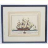 Allezard ( delin ), Coloured print, ' Nave Napolitana di 74 Cannon ...