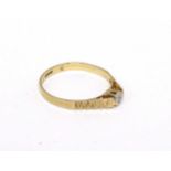 A 9ct gold ring set with central diamond CONDITION: Please Note - we do not make