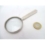 A silver handled magnifying glass 5 1/4" long overall CONDITION: Please Note - we