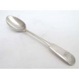 A Scottish silver fiddle pattern teaspoon hallmarked Edinburgh 1844 maker David Gray 5 3/4" long