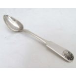 Scandinavian silver - Finland : A Finnish silver fiddle and shell pattern teaspoon. c.