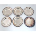 Hotel Plate : 6 assorted silver plate plates for Hotel du lac,