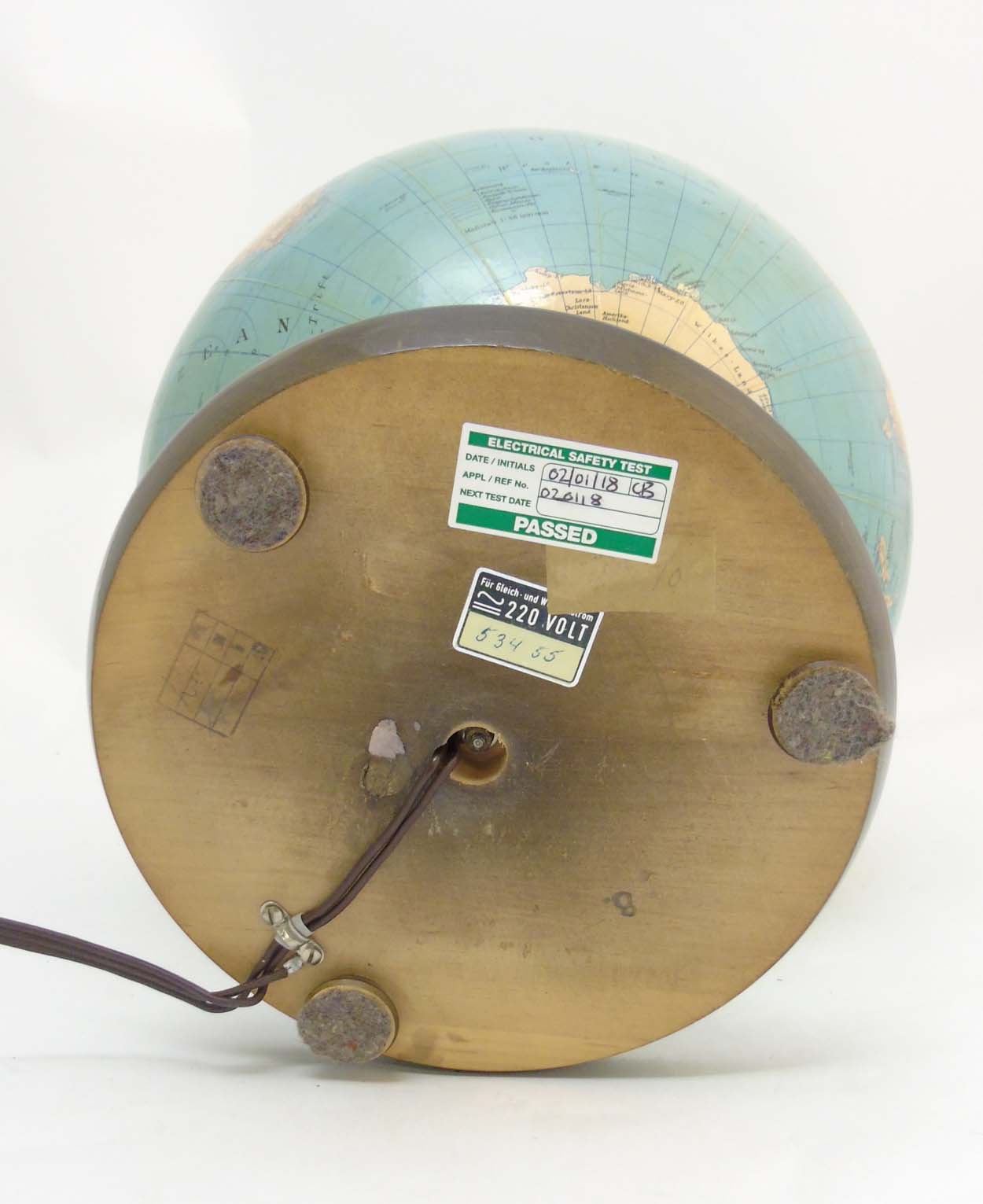 Vintage Retro :12"electric light Terrestrial globe, marked ' Duo Erdglobus ' , - Image 2 of 7