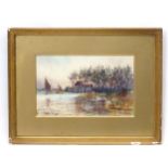 Thomas Sidney (XIX-XX), Watercolour, ' The Eel's Foot Inn, Ormesby Broad, ' Norfolk,