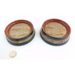 Guinness : two ashtrays formed as barrel tops , one made by Mintons reg no.