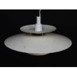 Vintage Retro : A Danish designed Lyskar Pendant light / Lamp with white livery, model type 40.