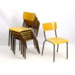 Vintage Retro: A collection of 7 British Stacking Chairs ,