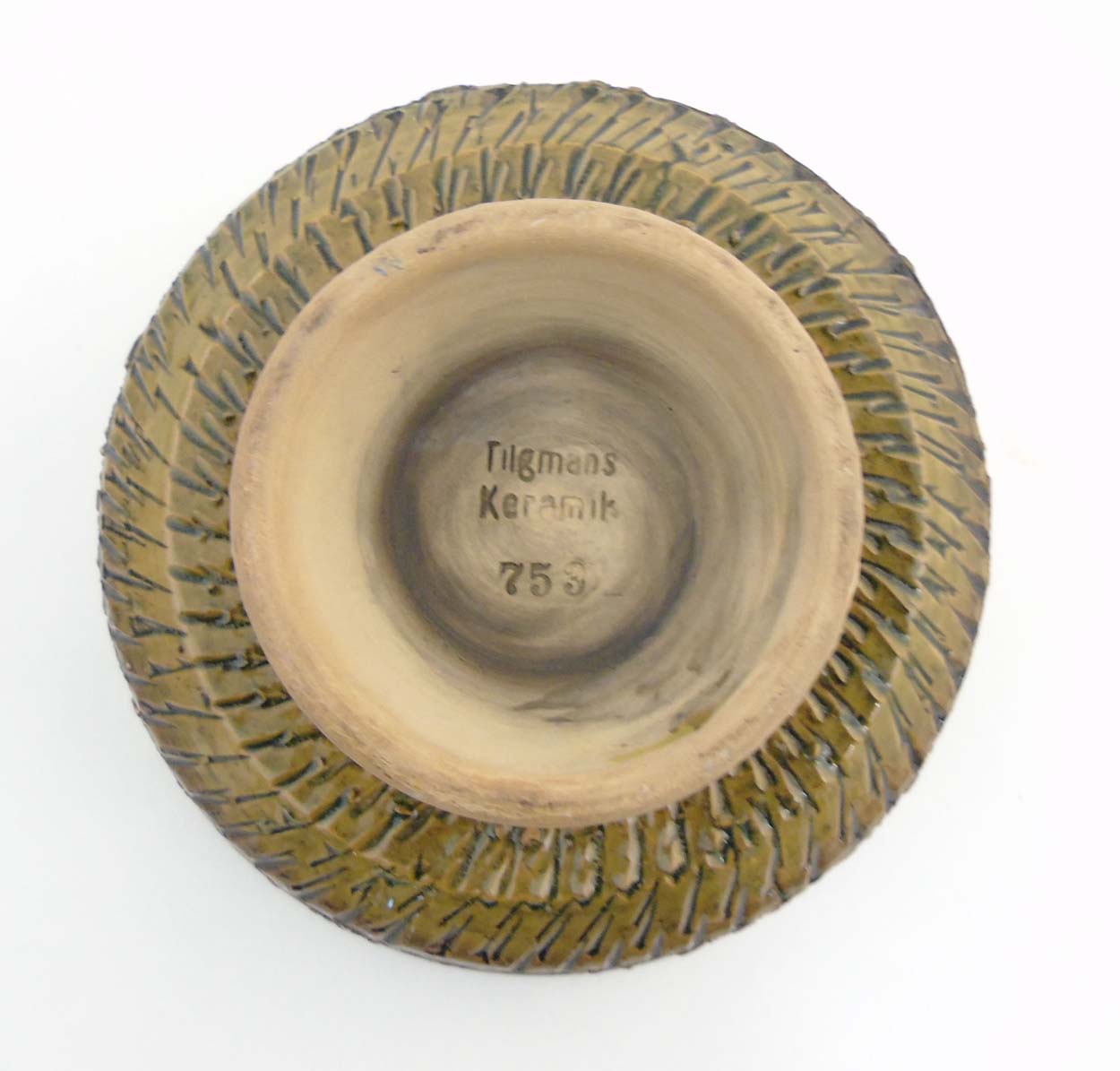 Scandinavian Studio Pottery: A Swedish bowl with green interior by Tilgmans Keramik, Sweden, - Image 2 of 5