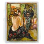 Francesco Musso (1942) Spanish, Acrylic, After Pierre-Auguste Renoir , painting a figure inside.