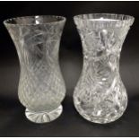 Two large cut crystal / glass vases,