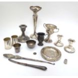 Assorted items to include a hallmarked silver trophy cup, Birmingham 1938,
