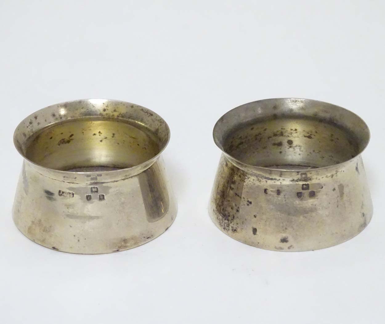 A pair of Victorian silver salts hallmarked London 1897 maker John Grinsell & Sons 2" wide