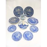 A quantity of blue and white ceramics comprising 4 Copeland Spode's Italian side plates and a 4