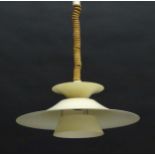 Vintage Retro : A Danish designed Rise and Fall Pendant light / Lamp , with ivory white livery ,