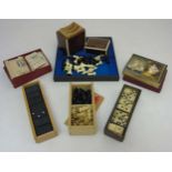 Assorted 20thC card and board games, comprising a box of dominoes with bone detail,