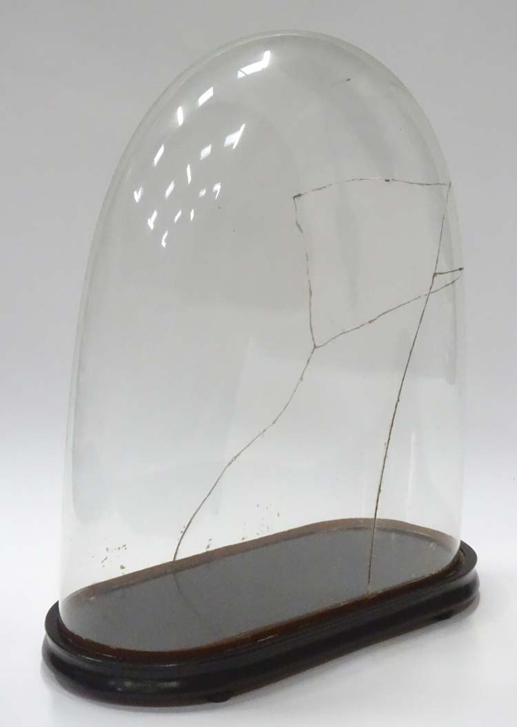 A glass dome and base for a mantle clock CONDITION: Please Note - we do not make