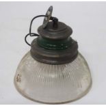 Vintage industrial holophane lamp