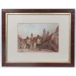 A Coleman 1866, Watercolour, An old Inn with figures, Signed and dated lower left.