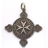 A Silver ' The St John Ambulance Association' medal / pendant hallmarked Birmingham 1906 maker