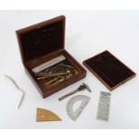 A wood box of draughtsmens drawing instruments & case CONDITION: Please Note - we