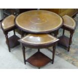 Circular leather topped nest of tables CONDITION: Please Note - we do not make