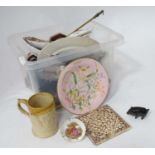 A quantity of ceramics to include figurines, plates, tiles etc.