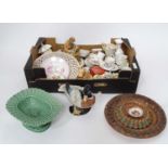 A collection of assorted ceramics to include Sylvac, Coalport, Royal Crown Derby, Majolica, etc.